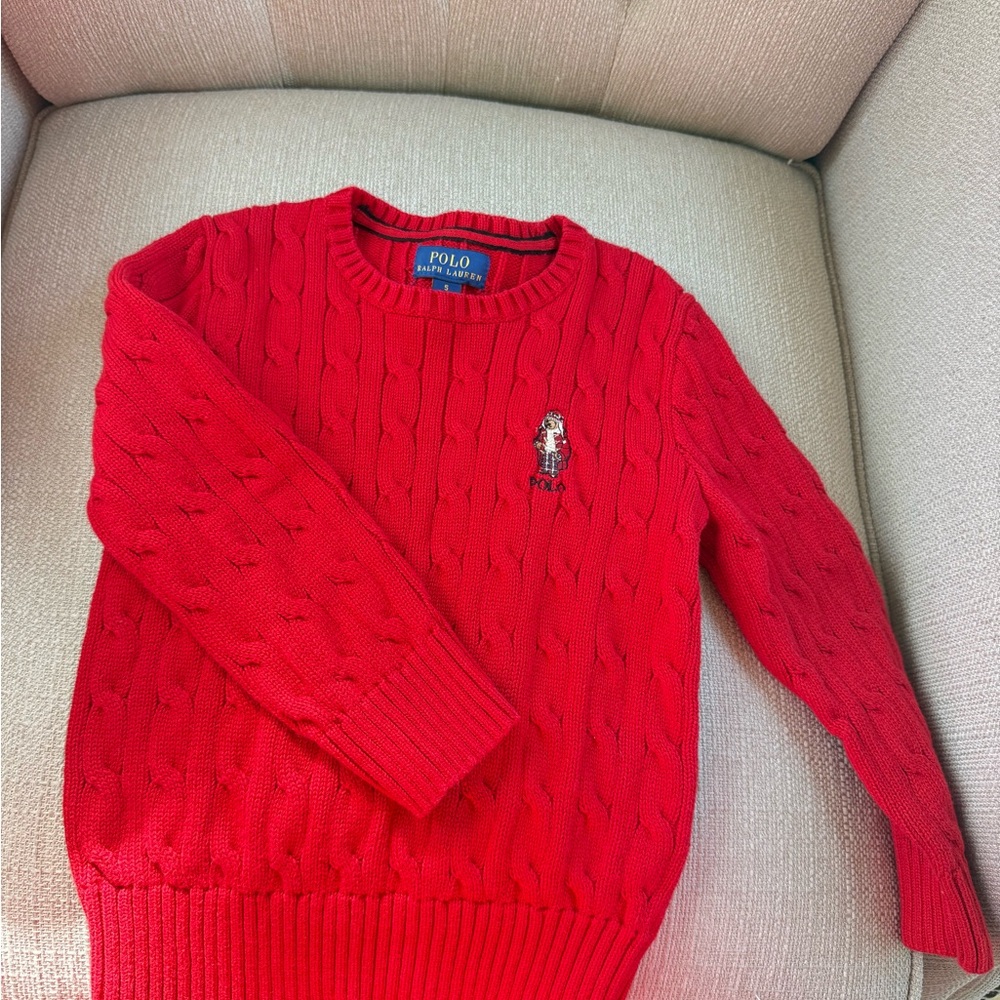 Polo by Ralph Lauren Red Cable Knit Sweater